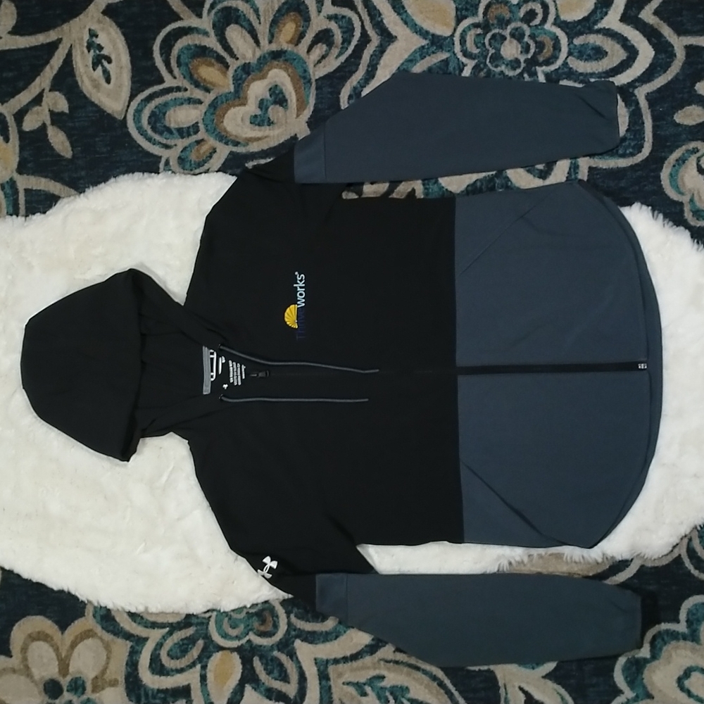 Under Armour squad warm up jacket black gray sz small
